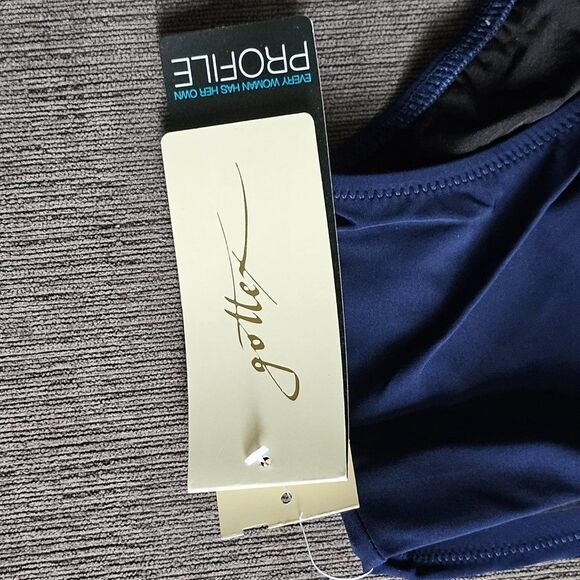 Gottex Profile By Gottex Navy Blue Tutti Frutti Mid Rise Tankini Bottom Size 14 - Picture 12 of 14